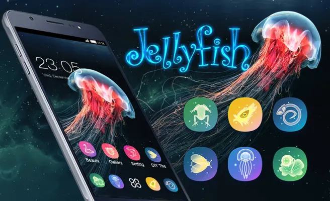 Jellyfish Theme Neon Jelly Zone wallpaper HD android App screenshot 0