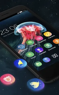 Jellyfish Theme Neon Jelly Zone wallpaper HD android App screenshot 2