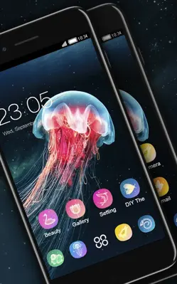 Jellyfish Theme Neon Jelly Zone wallpaper HD android App screenshot 4